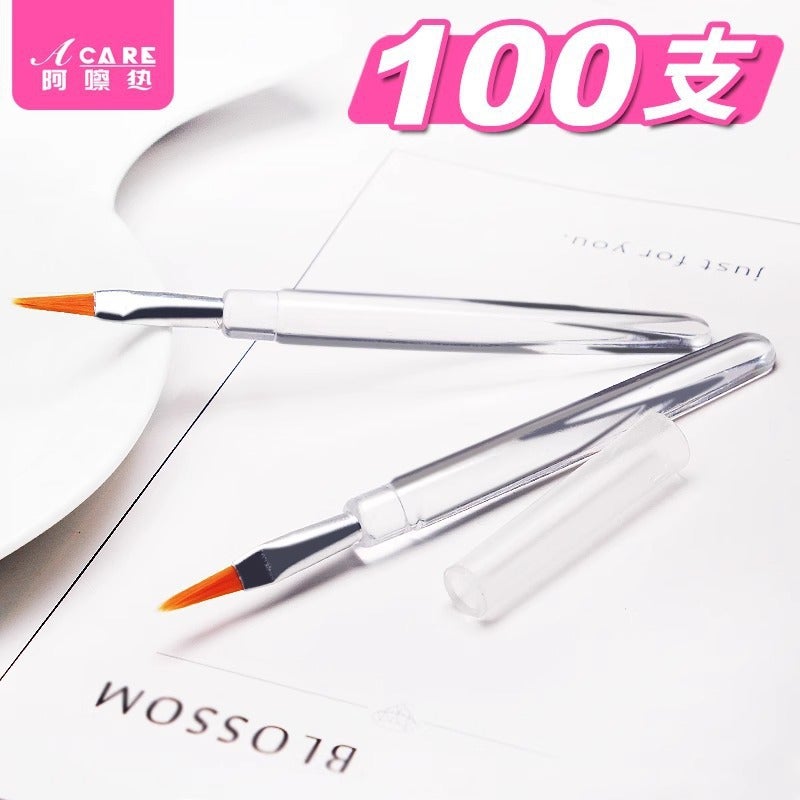 /10Y Transparent Lip Brush With Cover, Mini Horsehair Lip Brush For Lipstick And Makeup - Image 3